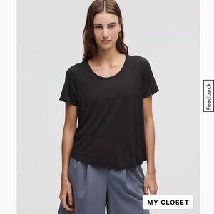 lululemon Modal-Silk Twist-Back Short-Sleeve shirt, Women’s L in black